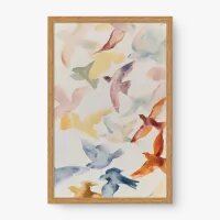 Quadro Decorativo Dança das Asas – Arte em Aquarela Leve e Harmônica