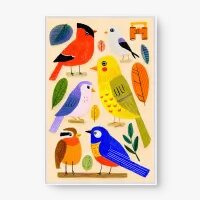 Quadro Decorativo Jardim dos Pássaros – Arte em Aquarela e Harmonia