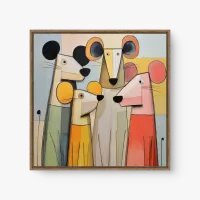 Quadro Decorativo Ratinhos Coloridos – Arte Moderna