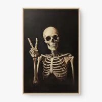 Quadro Decorativo Caveira Paz Eterna – Arte Sombria e Espiritual