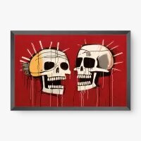 Quadro Decorativo Caveiras Sorridentes – Arte Urbana e Vibrante