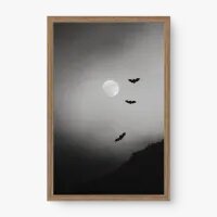 Quadro Decorativo Noite dos Morcegos – Arte Sombria e Lunar Quadro Decorativo Noite dos Morcegos – Arte Sombria e Lunar