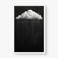 Quadro Decorativo Nuvem Solitária – Arte Minimalista Dark