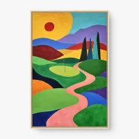 Quadro Decorativo Golfe ao Pôr do Sol – Arte Esportiva Moderna Quadro Decorativo Golfe ao Pôr do Sol – Arte Esportiva Moderna