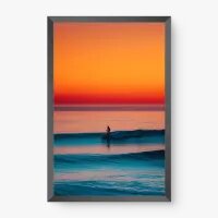 Quadro Decorativo Ondas ao Entardecer – Arte Surf e Mar Quadro Decorativo Ondas ao Entardecer – Arte Surf e Mar