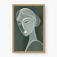 Quadro Decorativo Retrato Sereno – Arte Figurativa Minimalista