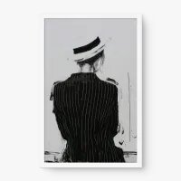 Quadro Decorativo A Mulher do Chapéu – Arte Figurativa Minimalista
