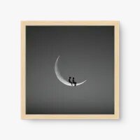 Quadro Decorativo Conversa Lunar – arte surreal poética