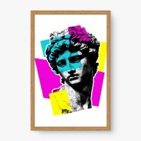 Quadro Decorativo David Pop CMYK – arte clássica em pop art