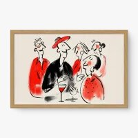 Quadro Decorativo Risadas e Vinhos – arte leve e vibrante