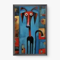 Quadro Decorativo Doguinho Ancestral – Quadro Cachorro Abstrato