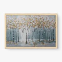 Quadro Decorativo Árvores Douradas e Brancas – Arte Floral Moderna