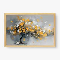 Quadro Decorativo Borboletas da Vida – Arte Contemporânea Dourada