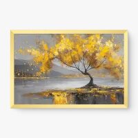 Quadro Decorativo Árvore Dourada – Arte Contemporânea e Elegante