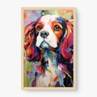 Quadro Decorativo Colorful Cavalier King Charles Spaniel – Quadro Cachorro Colorido