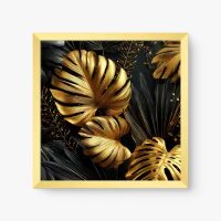Quadro Decorativo Douradas e Negras – Arte Tropical Luxuosa