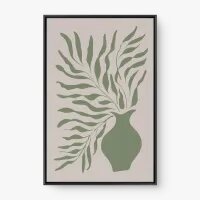 Quadro Decorativo Vaso de Planta Minimalista Verde – Arte Natural e Contemporânea