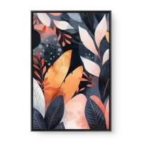 Quadro Decorativo Folhas e Sombras – Arte Abstrata e Natural Contemporânea