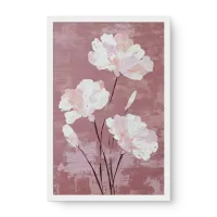 Quadro Decorativo Florescer Rosé – Arte Floral Suave e Elegante