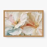 Quadro Decorativo Flores Peroladas – Arte Floral Texturizada e Elegante