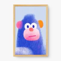 Quadro Decorativo Infantil Macaquinho Azul – Alegria e Ternura Quadro Decorativo Infantil Macaquinho Azul – Alegria e Ternura