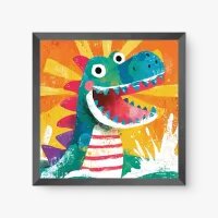 Quadro Decorativo Infantil Dinossauro Feliz – Alegria e Cor