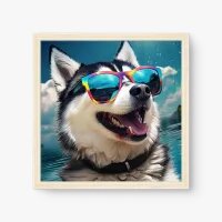 Quadro Decorativo Husky for Summer – Quadro Cachorro Moderno