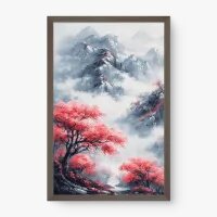 Quadro Decorativo Oriental O Vale Vermelho – Arte Japonesa