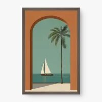 Quadro Decorativo Portão do Mar – Arte Minimalista Tropical