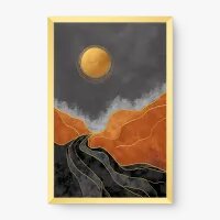 Quadro Decorativo O Sol Dourado – Arte Abstrata e Energia Solar