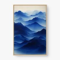 Quadro Decorativo Montanhas Celestiais – Arte Minimalista Azul