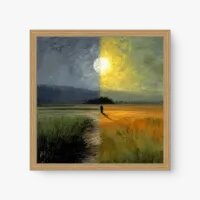 Quadro Decorativo Caminhando Entre a Luz e a Sombra – Arte Contemporânea e Simbólica