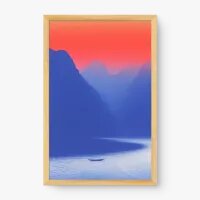Quadro Decorativo Canoa Solitária – Arte Minimalista e Paisagem