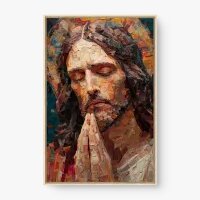 Quadro Decorativo Cristo em Oração – Arte Sacra Moderna e Espiritual