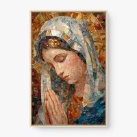 Quadro Decorativo Virgem Maria Rezando – Fé e Beleza Contemporânea