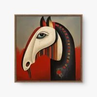 Quadro Decorativo Cavalo Egípcio – Arte Abstrata e Ancestral