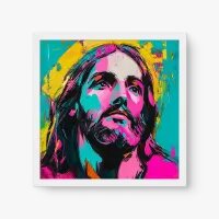 Quadro Decorativo Jesus Cristo Pop Art – Fé Moderna e Vibrante