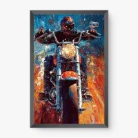 Quadro Decorativo Viagem Sobre Duas Rodas | Arte Automotiva Moderna – Quadrart