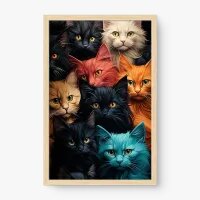 Quadro Decorativo Gataria Colorida – Arte Vibrante e Moderna