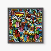 Quadro Decorativo Abstrato Colorful Tribal - Loja de quadros Abstratos Quadro Decorativo Abstrato Colorful Tribal - Loja de quadros Abstratos