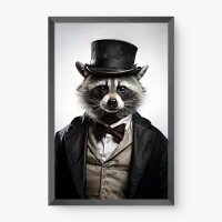 Quadro Decorativo Sr. Guaxinim – Arte Animal Moderna e Criativa