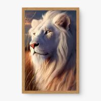 Quadro Decorativo Leão Albino – Arte Animal Moderna e Elegante