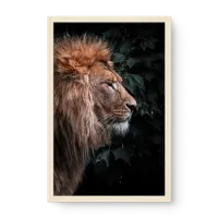 Quadro Decorativo Perfil do Leão - Quadros de animais