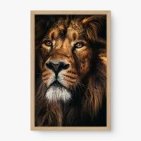 Quadro Decorativo Close no Leão II – Quadro Leão Moderno