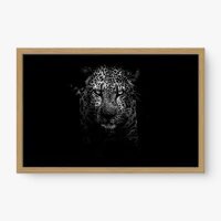 Quadro Decorativo Onça PB – Arte Animal em Preto e Branco