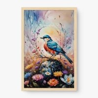 Quadro Decorativo Pássaro Aquarela – Arte Leve e Colorida