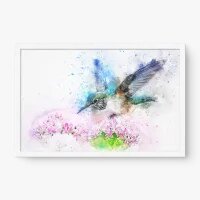 Quadro Decorativo Beija-flor Aquarela - Quadros de animais Quadro Decorativo Beija-flor Aquarela - Quadros de animais