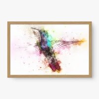 Quadro Decorativo Beija-Flor sem Flor Aquarela – Arte Leve e Natural
