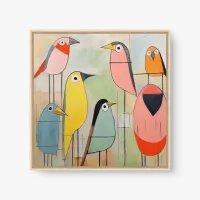 Quadro Decorativo Pássaros Palito – Arte Moderna