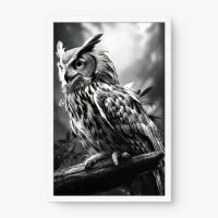 Quadro Decorativo Coruja P&B – Arte Minimalista e Elegante Quadro Decorativo Coruja P&B – Arte Minimalista e Elegante